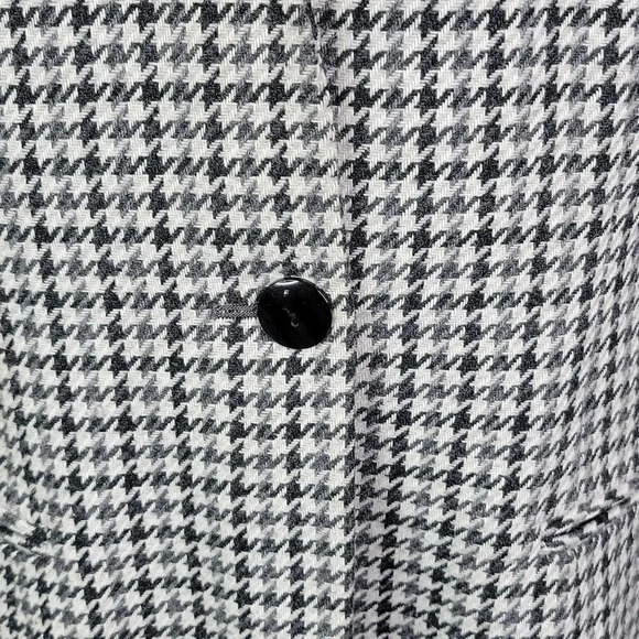 SPIEGEL Black and White Houndstooth Wool MId Length Jacket Size 12 - Picture 4 of 8